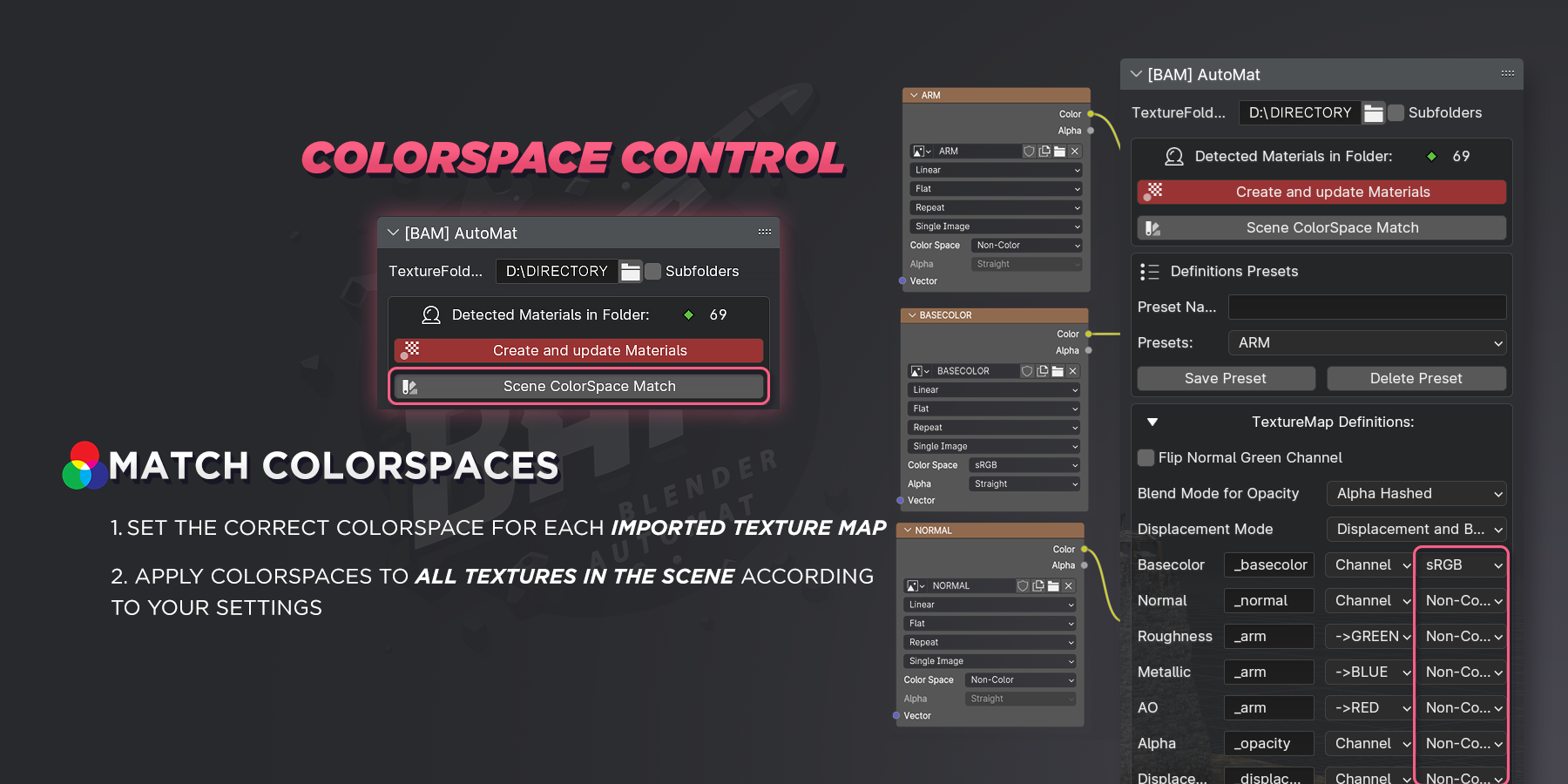 BAM AutoMat colorspace controls
