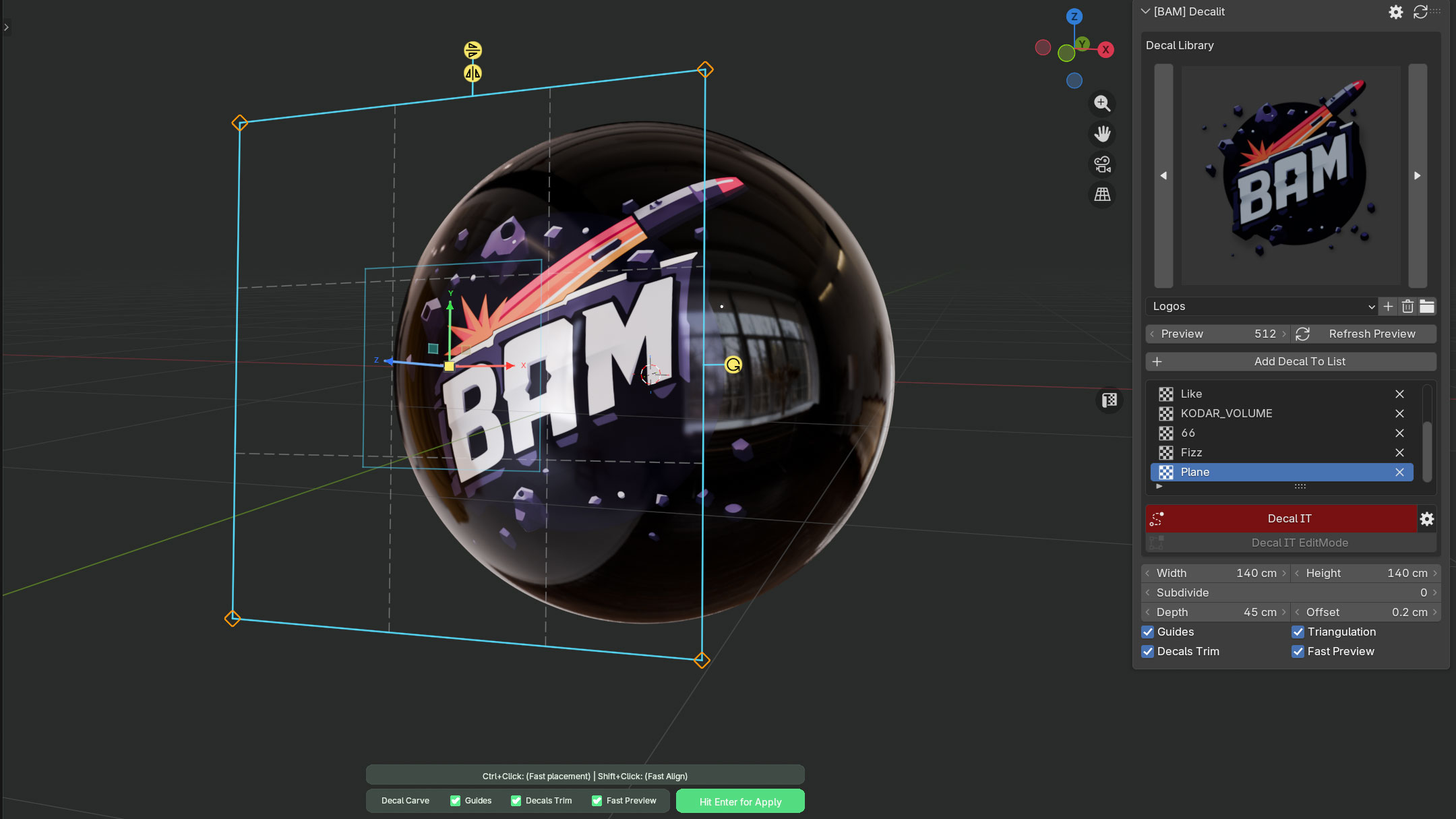 Curved Surface Placement